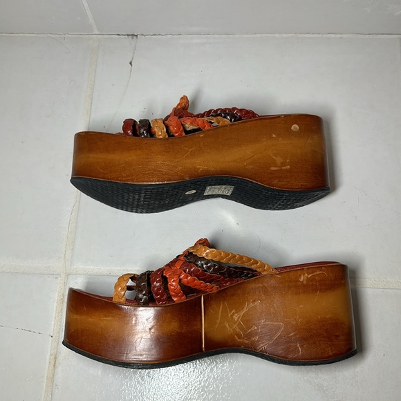 Stephane Kelian Paris Braided Wedge Sandals Red Size 5.5 Women’s GREAT CONDTION - Picture 5 of 9